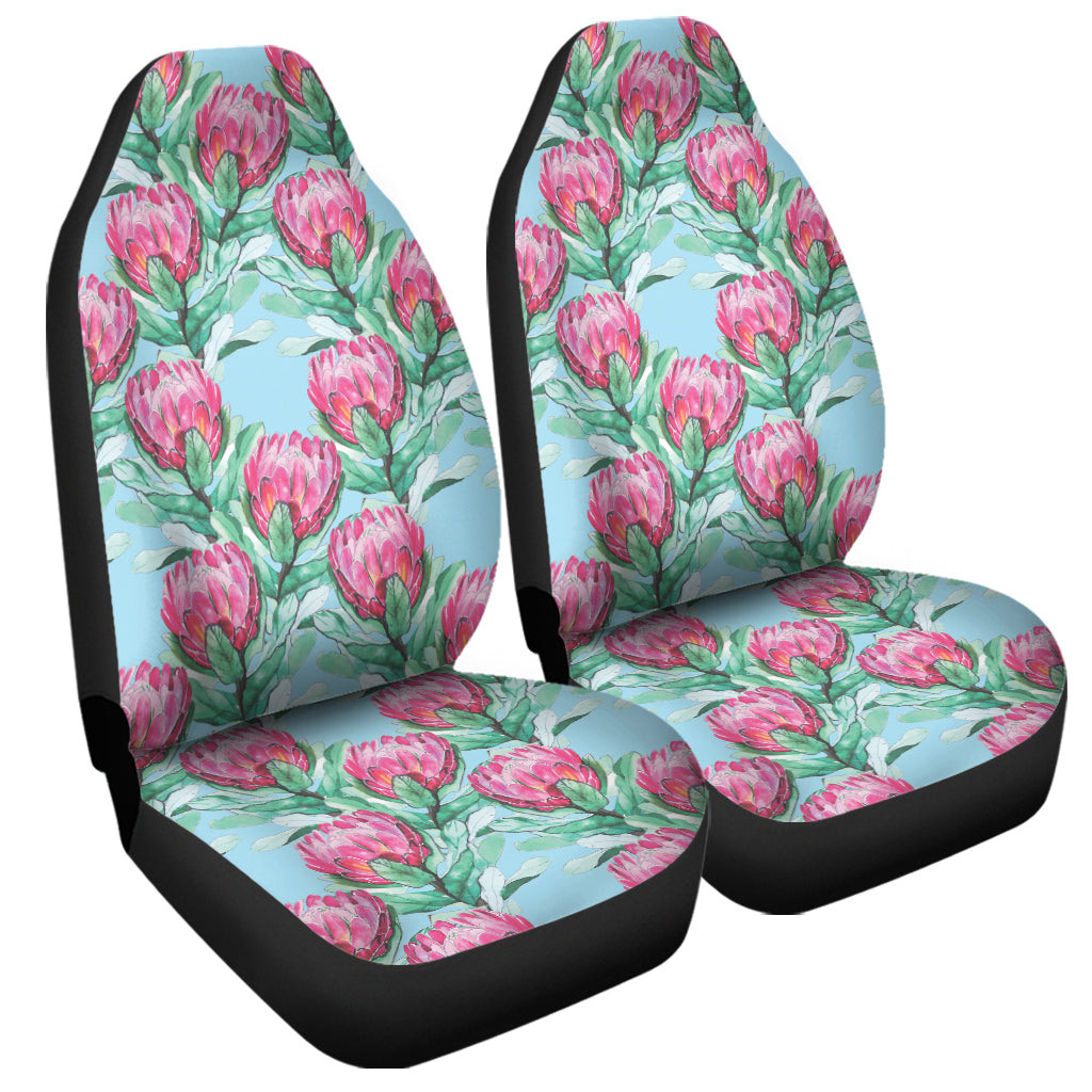 Pink Protea Pattern Print Universal Fit Car Seat Covers