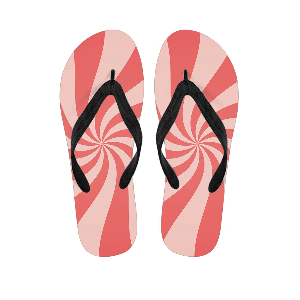 Pink Psychedelic Swirl Print Flip Flops