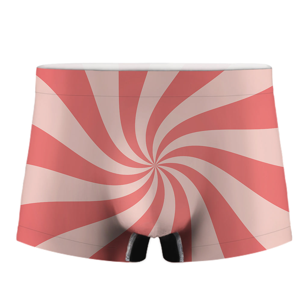 Pink Psychedelic Swirl Print Men's Boxer Briefs