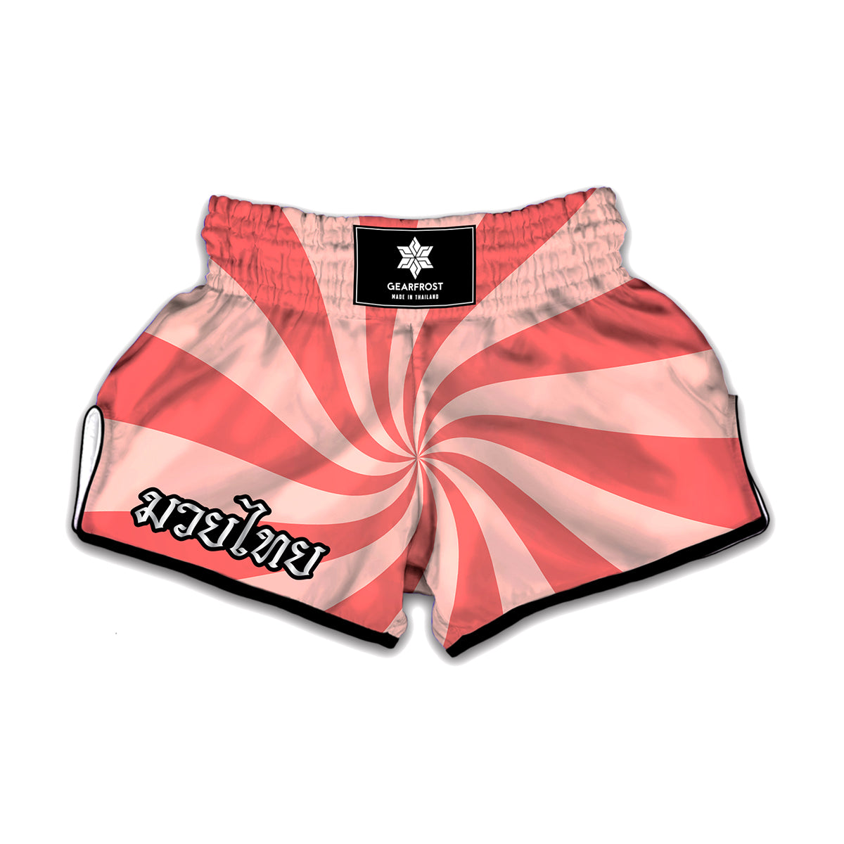 Pink Psychedelic Swirl Print Muay Thai Boxing Shorts