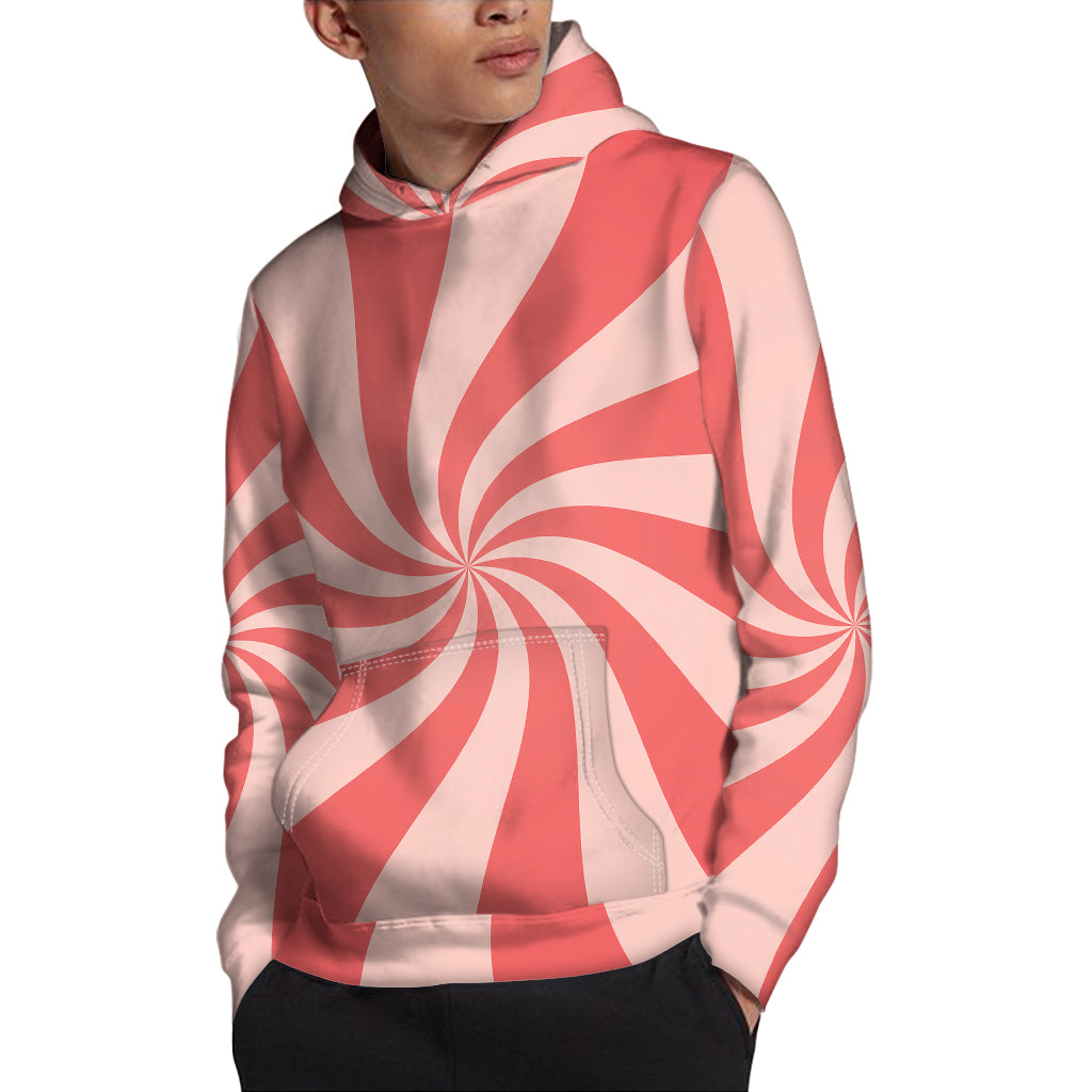 Pink Psychedelic Swirl Print Pullover Hoodie