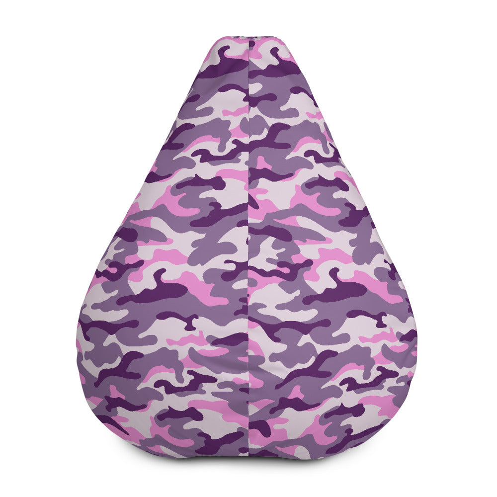 Pink Purple And Grey Camouflage Print Bean Bag Cover