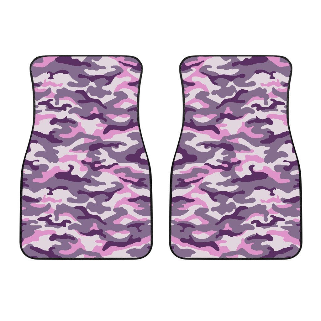 Pink Purple And Grey Camouflage Print Front Car Floor Mats