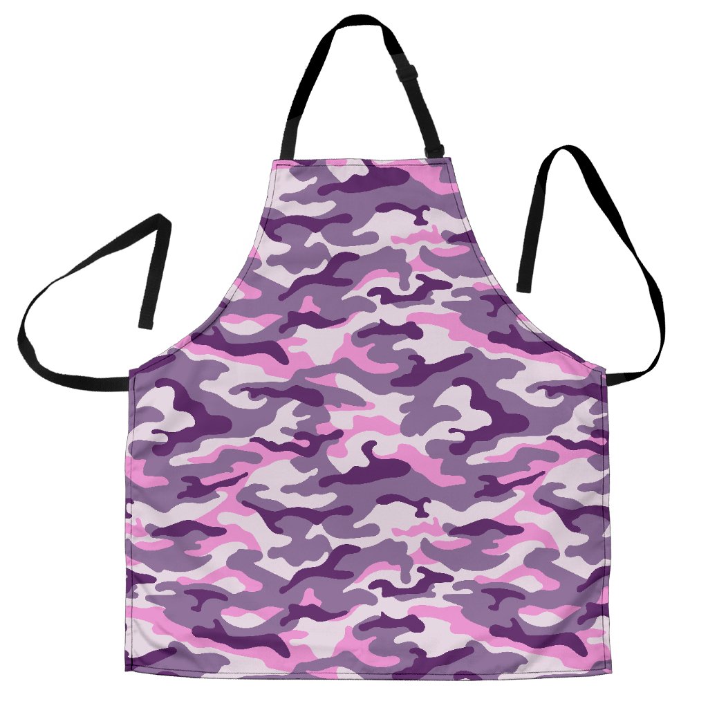 Pink Purple And Grey Camouflage Print Men's Apron