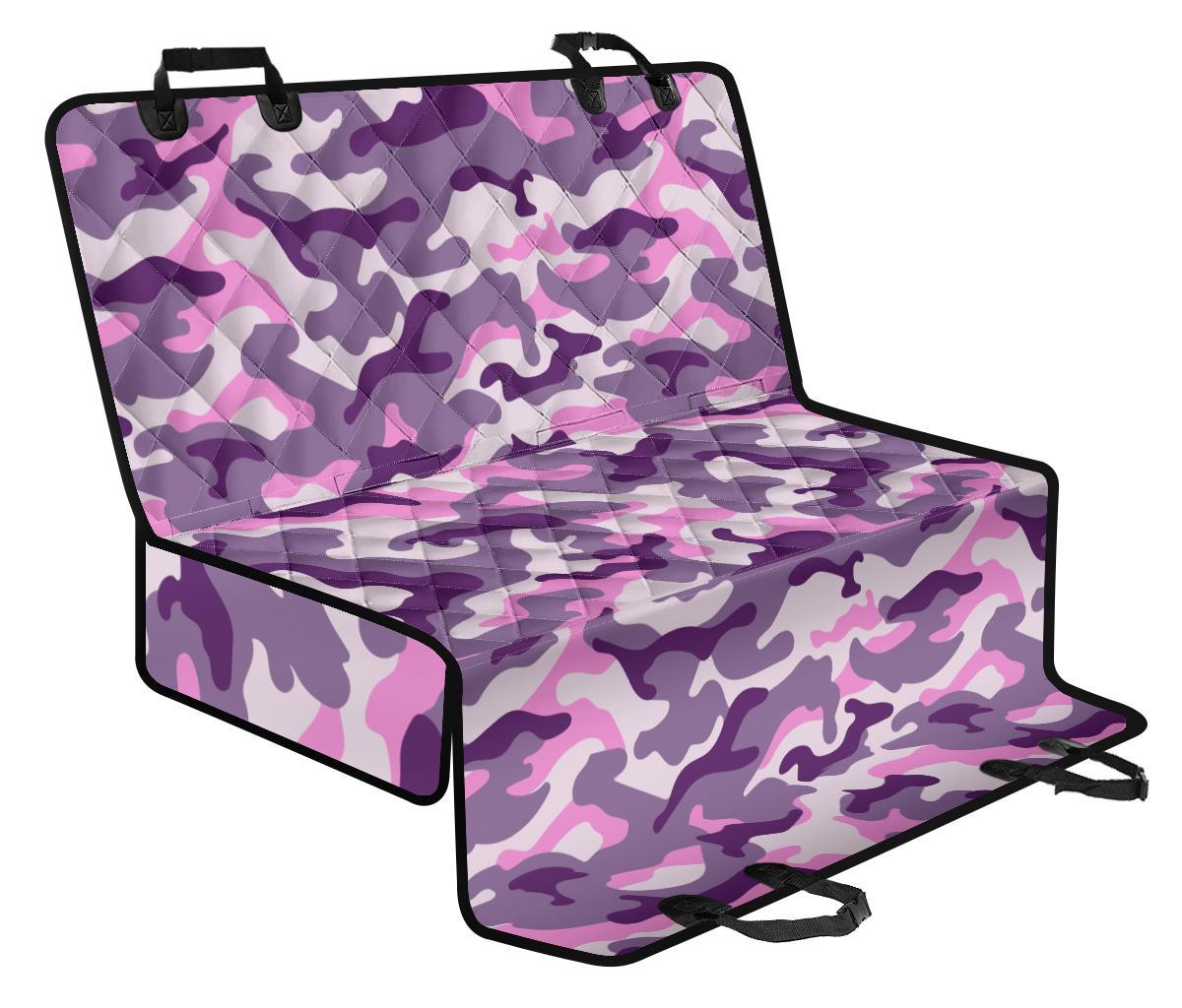 Pink Purple And Grey Camouflage Print Pet Car Back Seat Cover