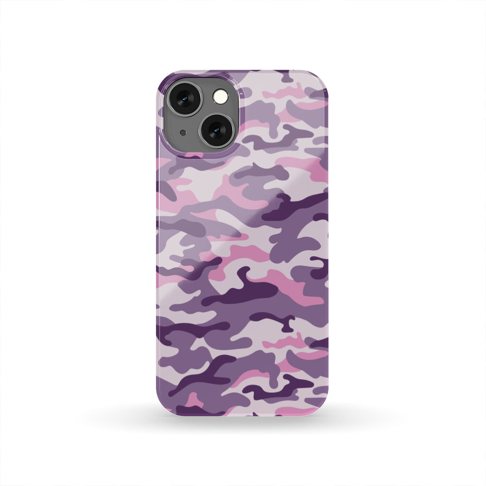 Pink Purple And Grey Camouflage Print Phone Case