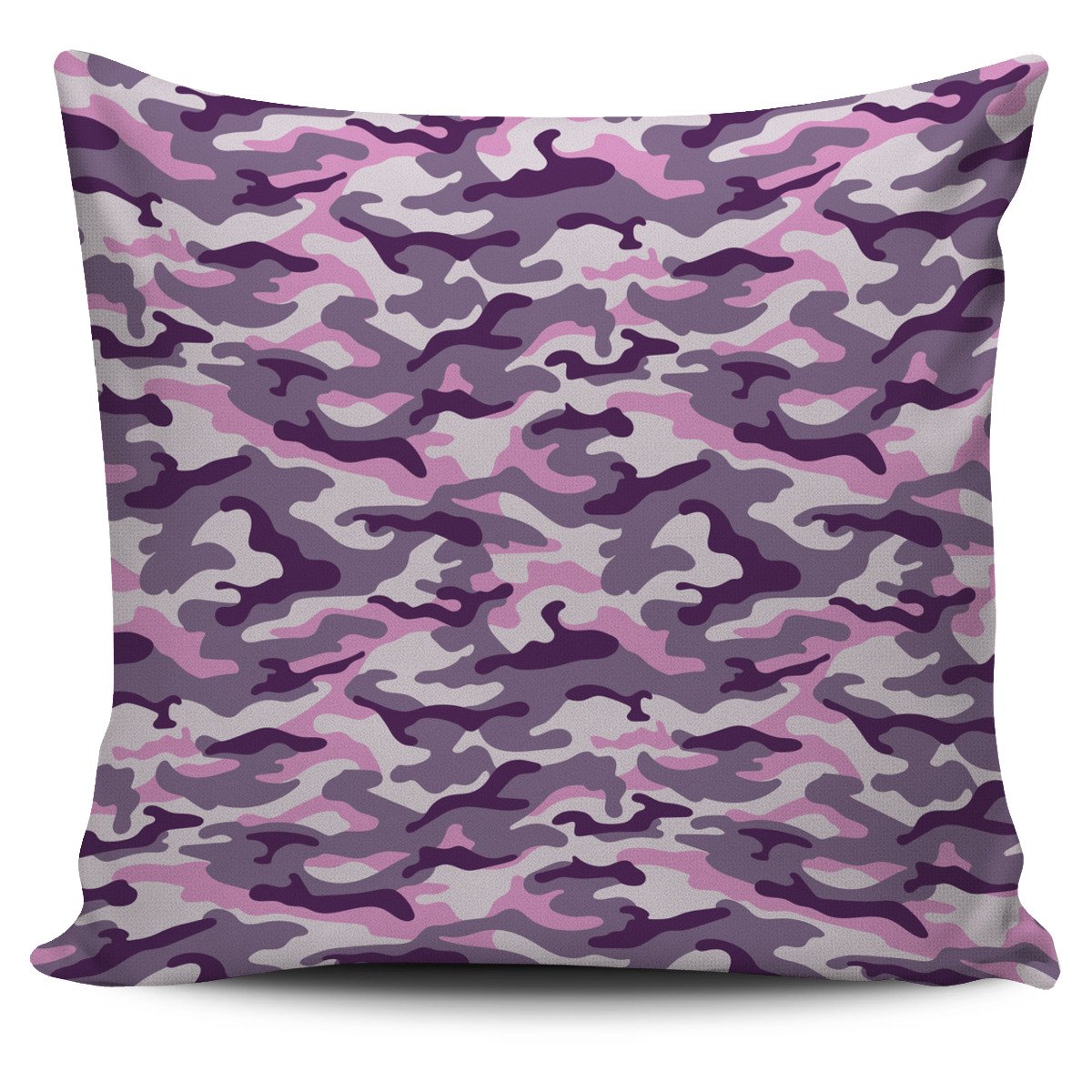 Pink Purple And Grey Camouflage Print Pillow Cover