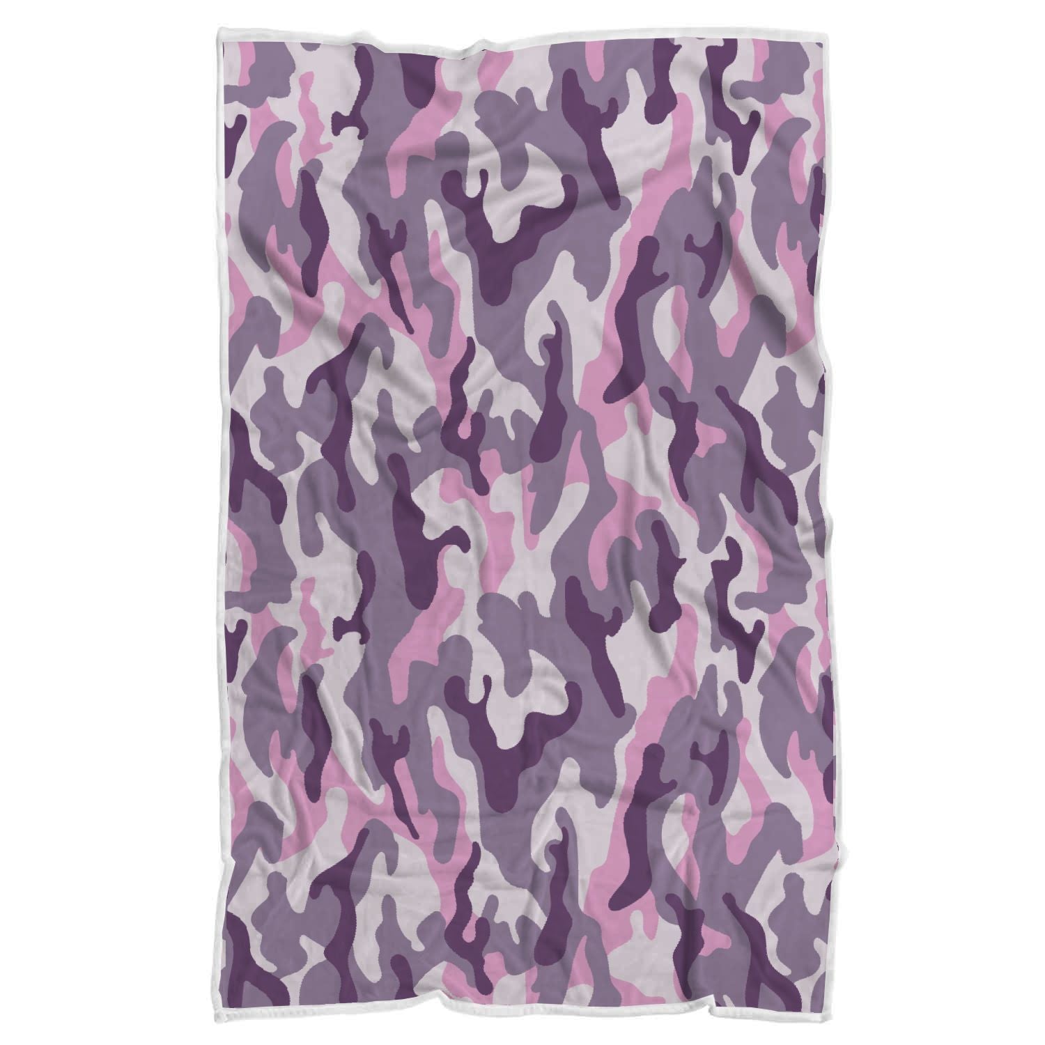 Pink Purple And Grey Camouflage Print Sherpa Blanket