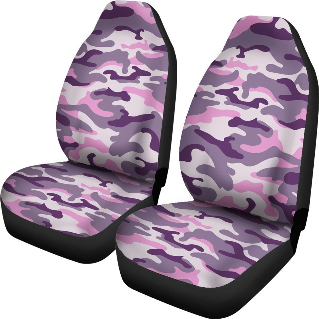 Pink Purple And Grey Camouflage Print Universal Fit Car Seat Covers