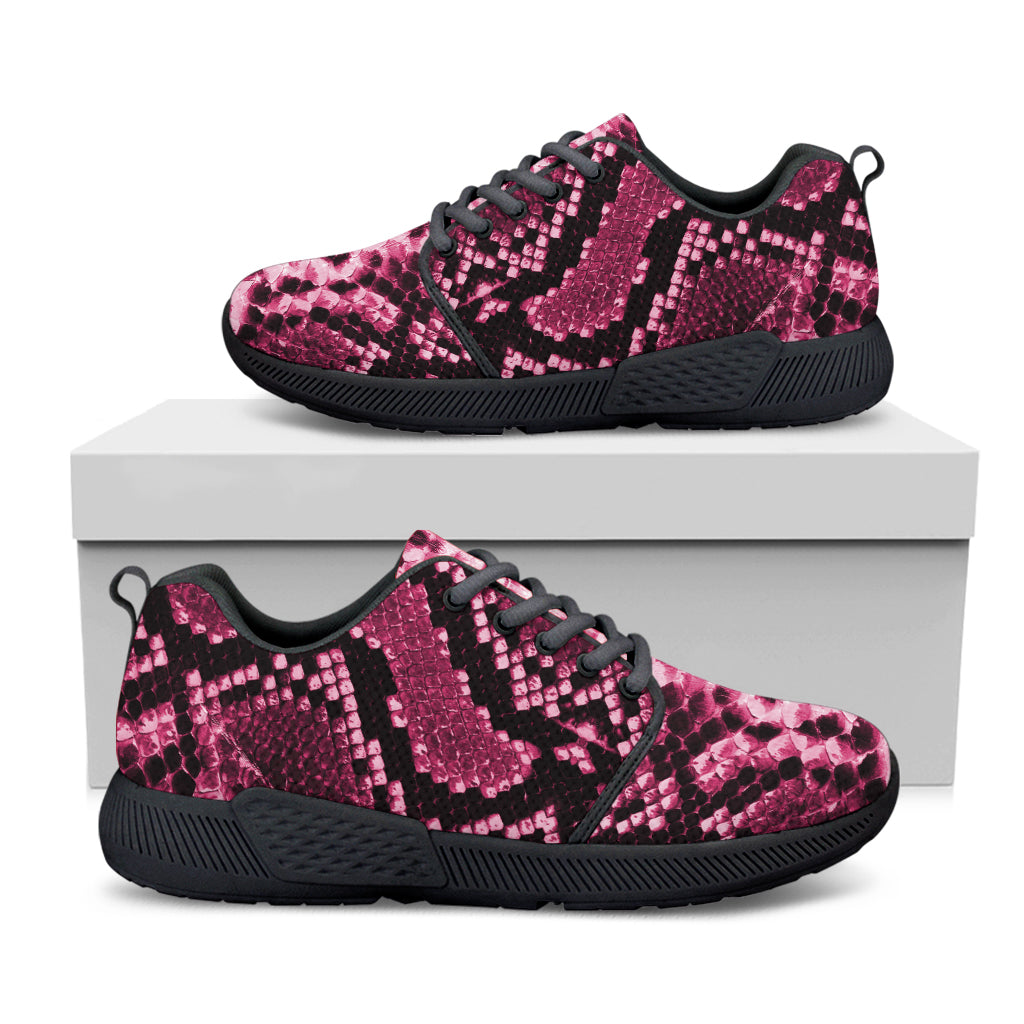 Pink Python Snakeskin Print Black Athletic Shoes