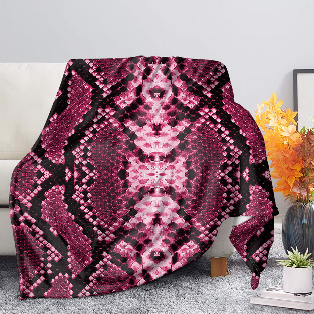 Pink Python Snakeskin Print Blanket