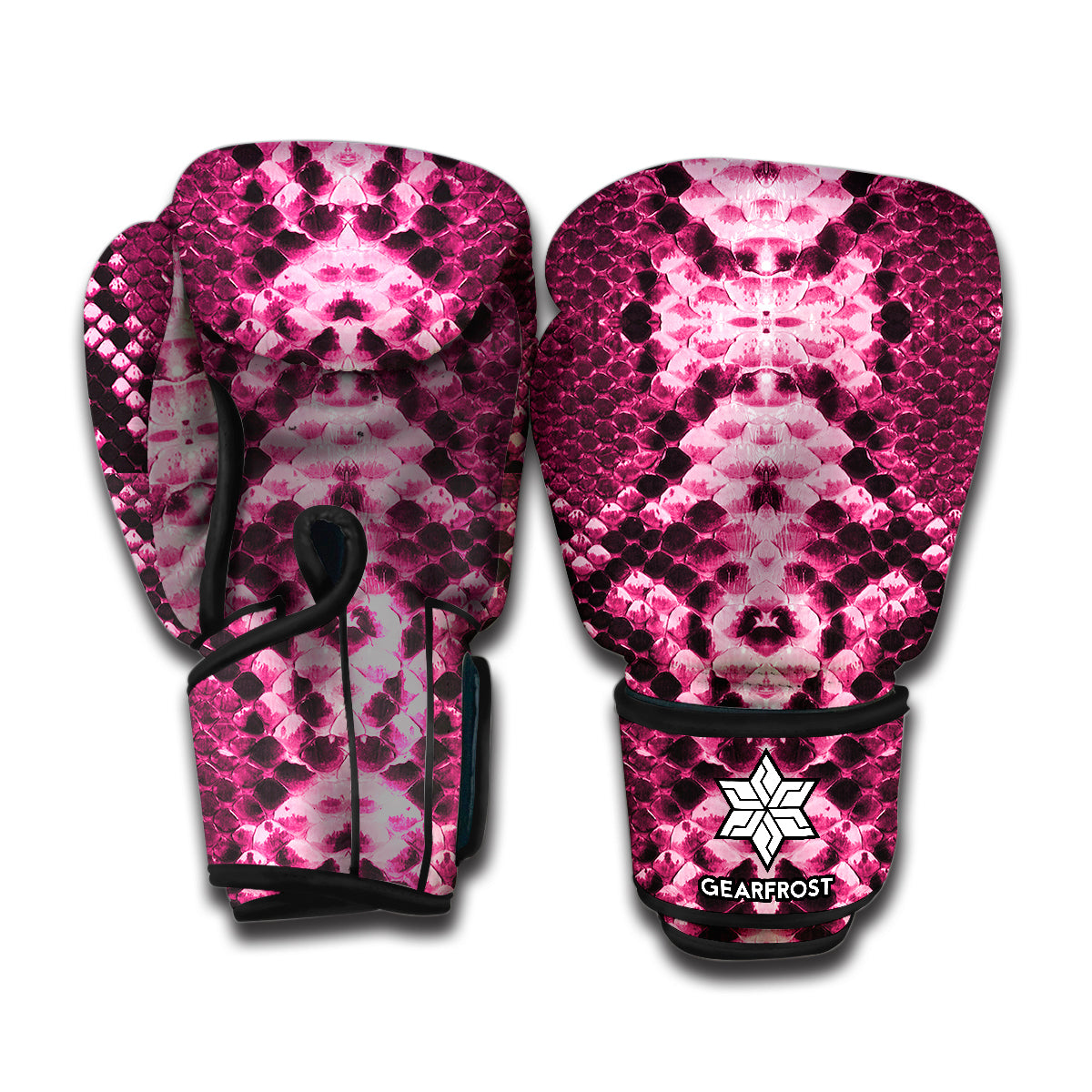 Pink Python Snakeskin Print Boxing Gloves