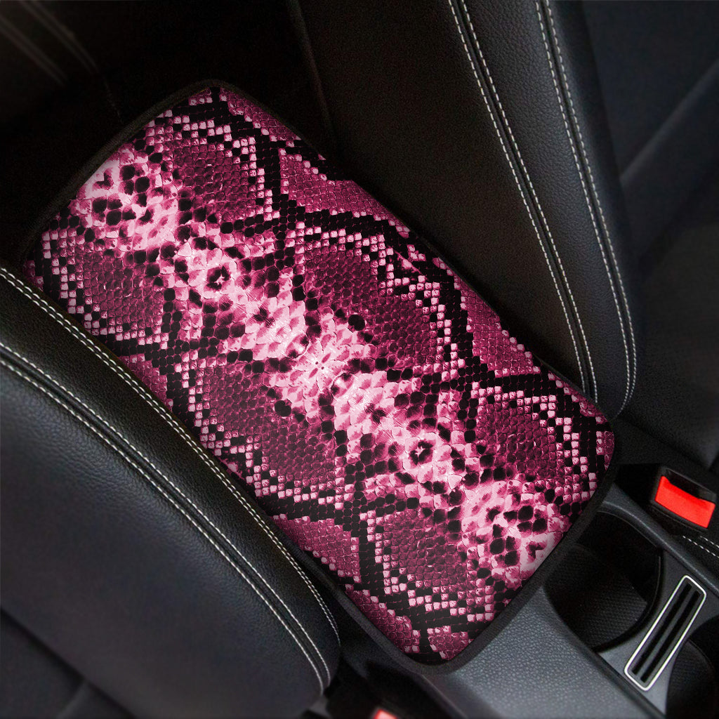 Pink Python Snakeskin Print Car Center Console Cover