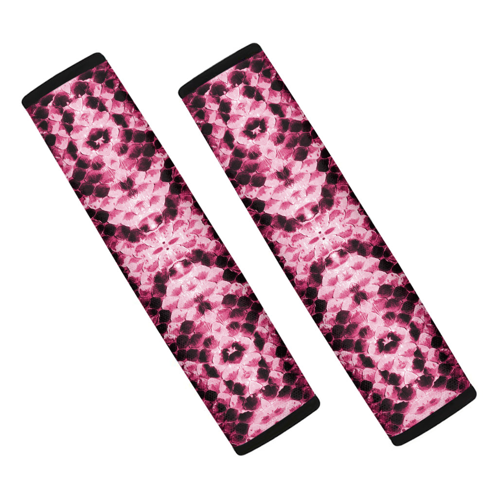 Pink Python Snakeskin Print Car Seat Belt Covers