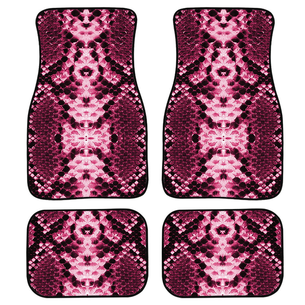 Pink Python Snakeskin Print Front and Back Car Floor Mats