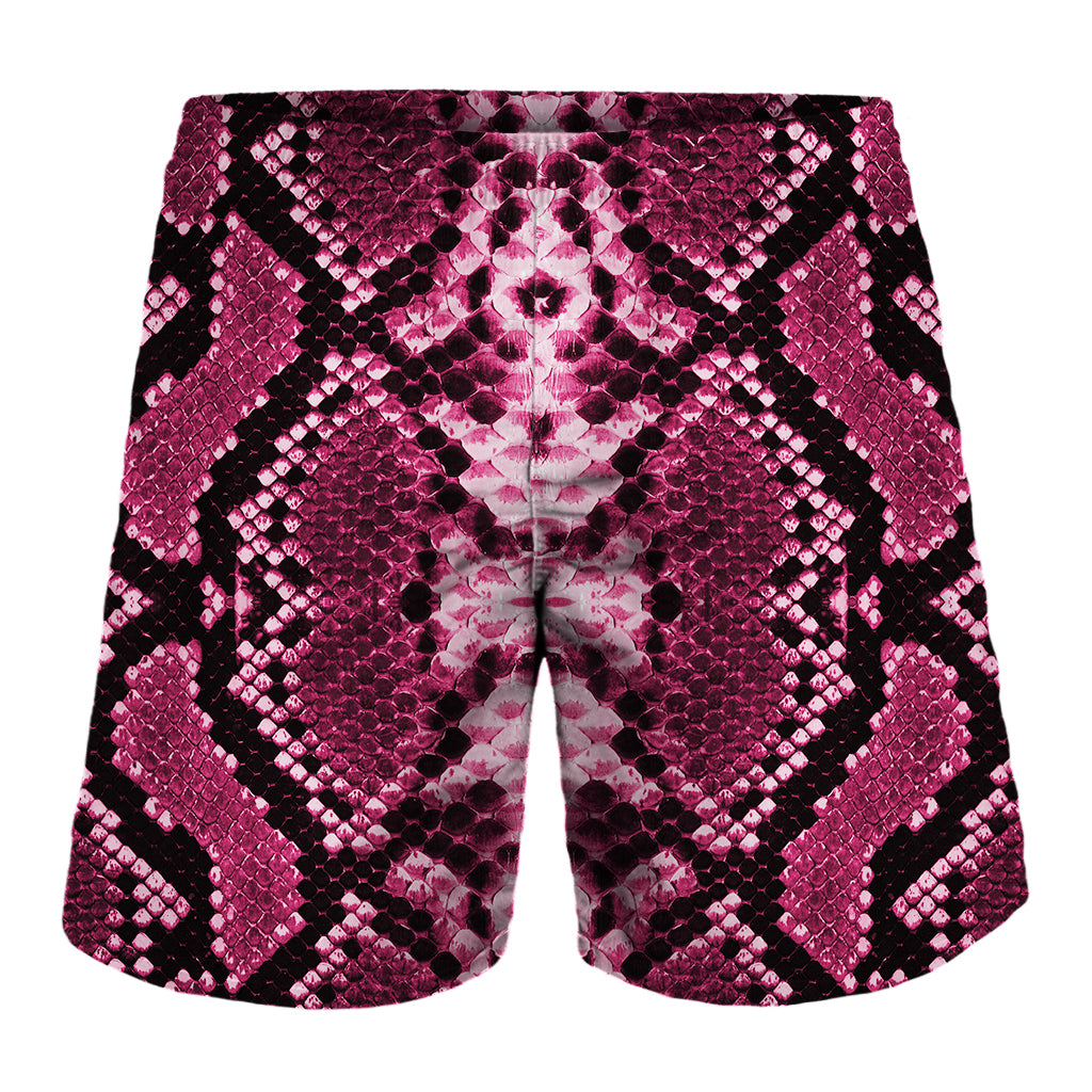 Pink Python Snakeskin Print Men's Shorts