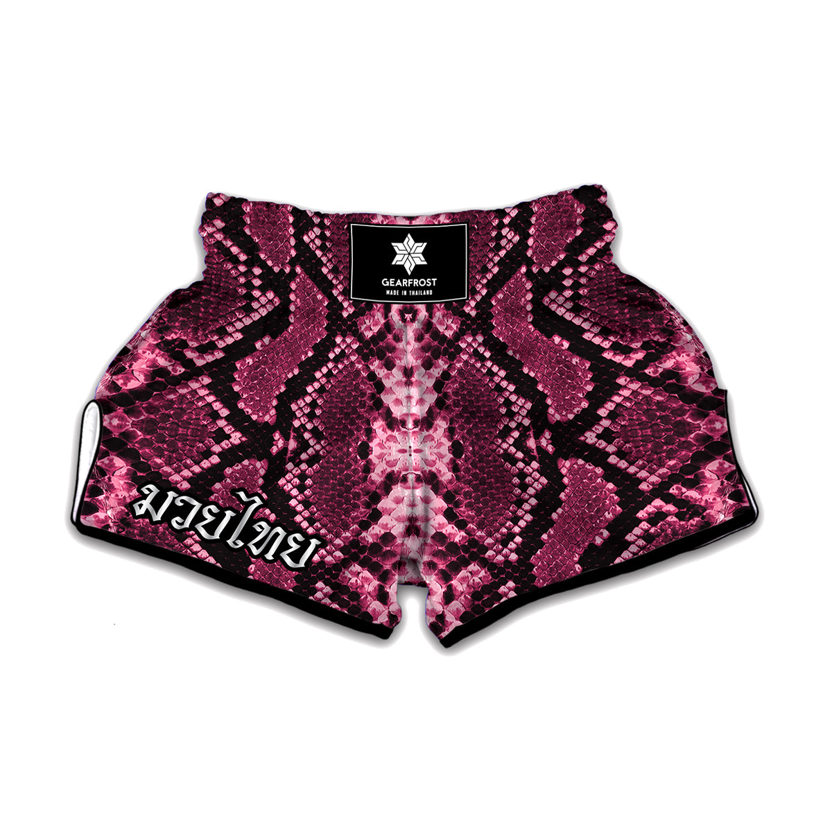 Pink Python Snakeskin Print Muay Thai Boxing Shorts