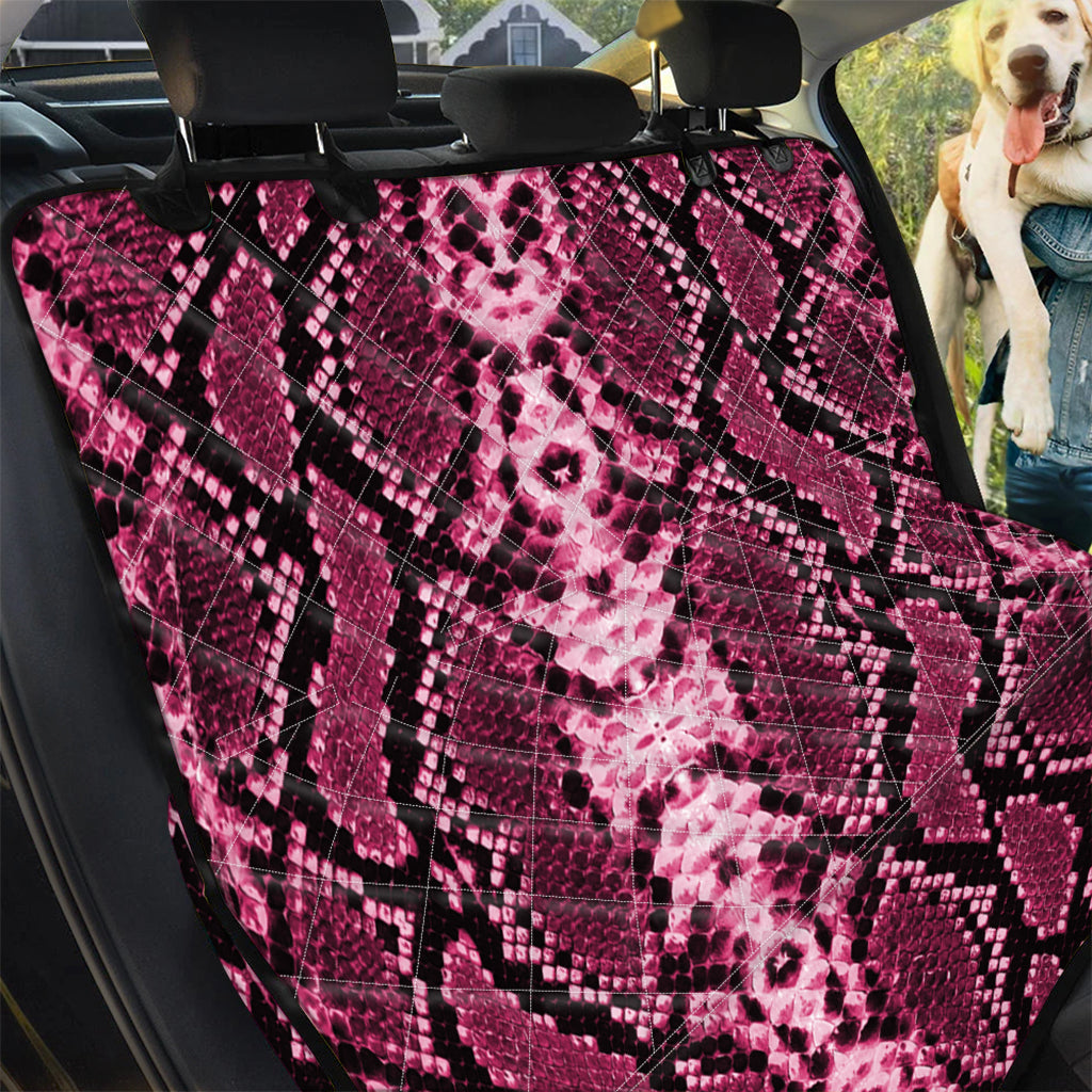 Pink Python Snakeskin Print Pet Car Back Seat Cover