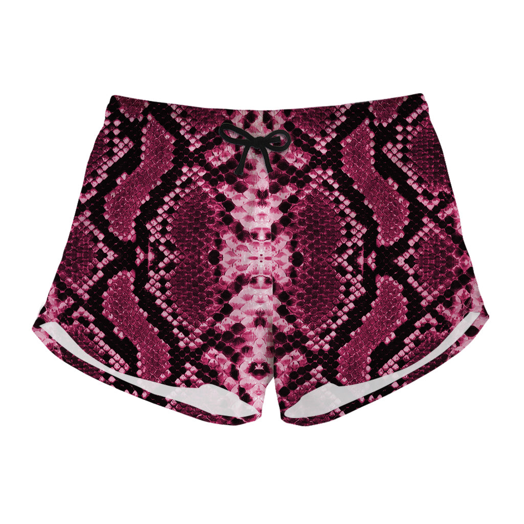 Pink Python Snakeskin Print Women's Shorts