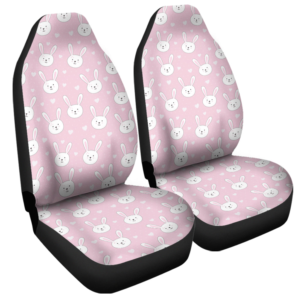 Pink Rabbit Pattern Print Universal Fit Car Seat Covers