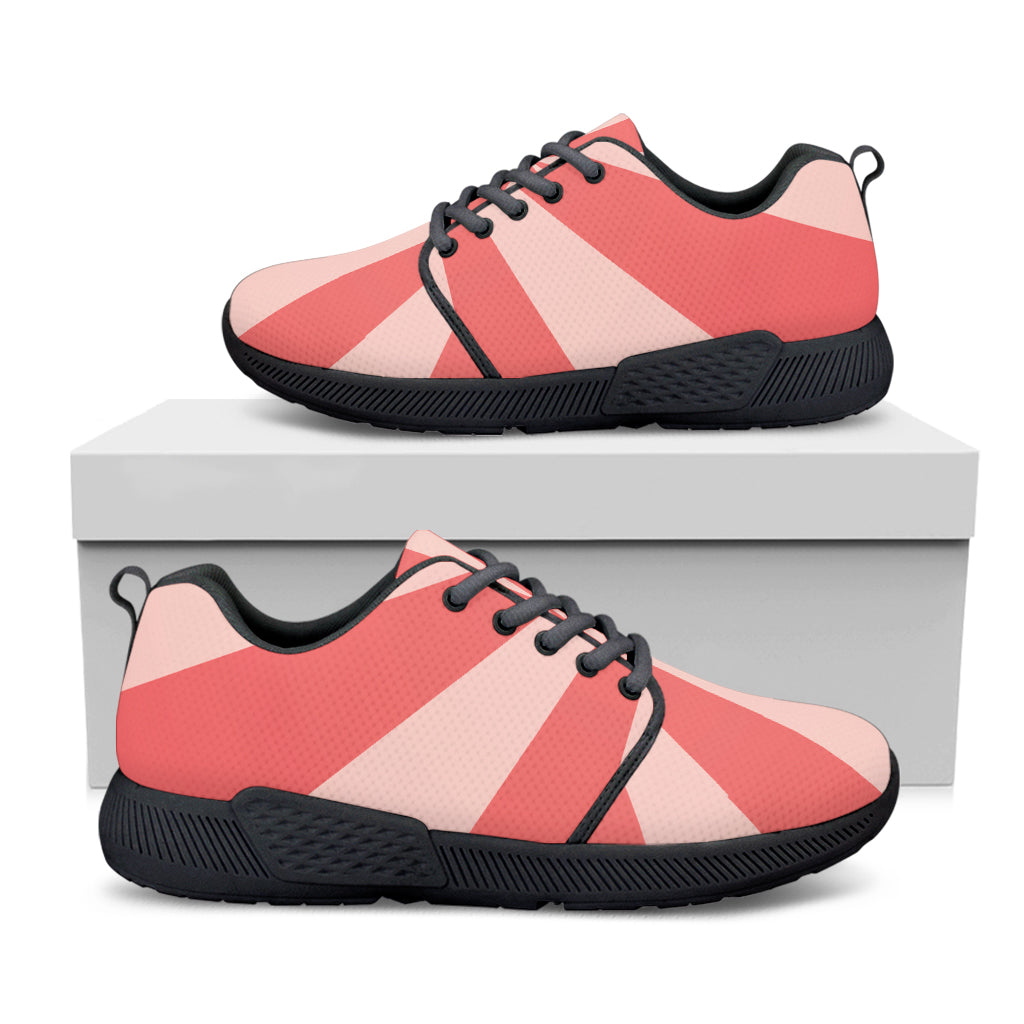 Pink Radial Rays Print Black Athletic Shoes