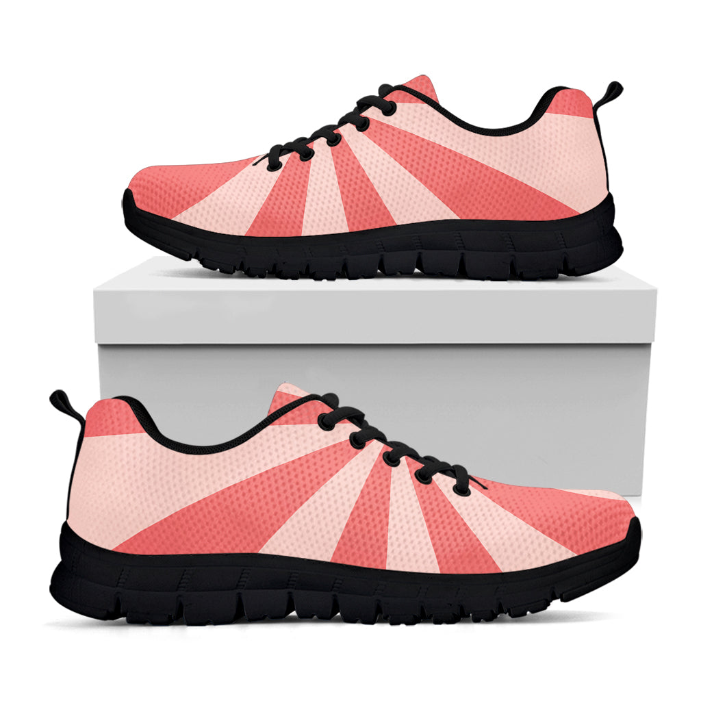 Pink Radial Rays Print Black Sneakers