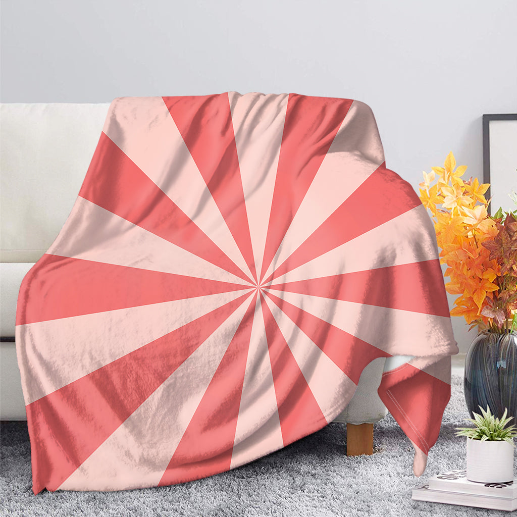 Pink Radial Rays Print Blanket