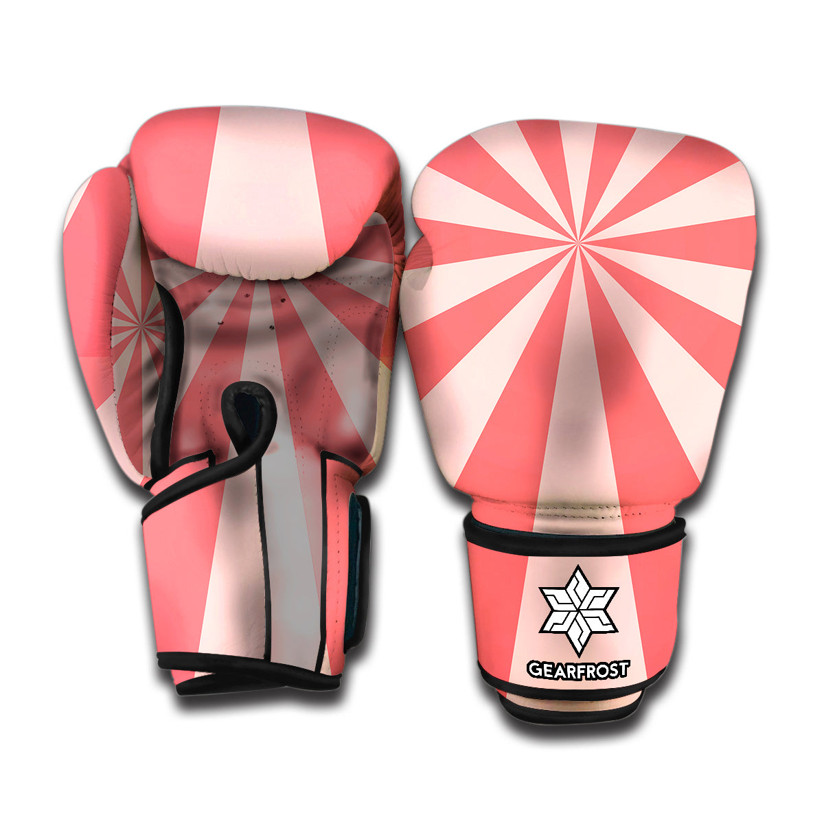 Pink Radial Rays Print Boxing Gloves