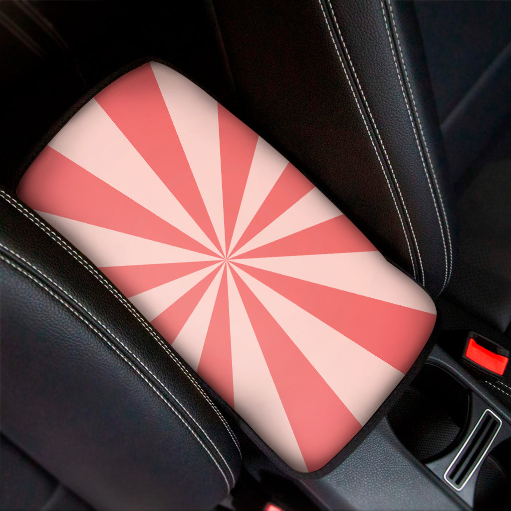 Pink Radial Rays Print Car Center Console Cover