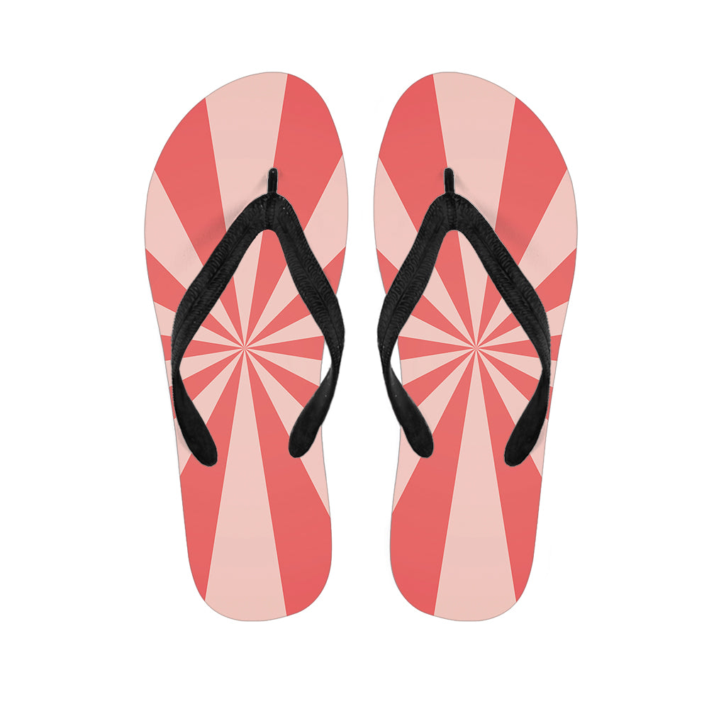 Pink Radial Rays Print Flip Flops