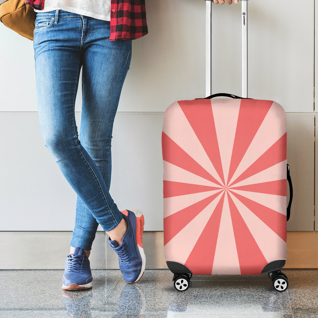 Pink Radial Rays Print Luggage Cover