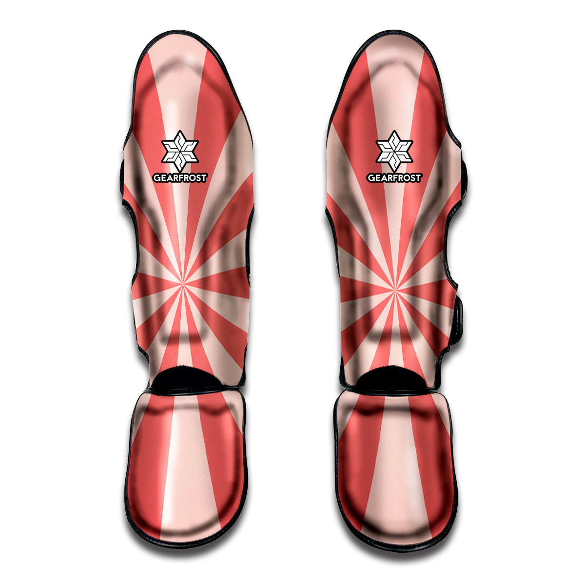 Pink Radial Rays Print Muay Thai Shin Guards