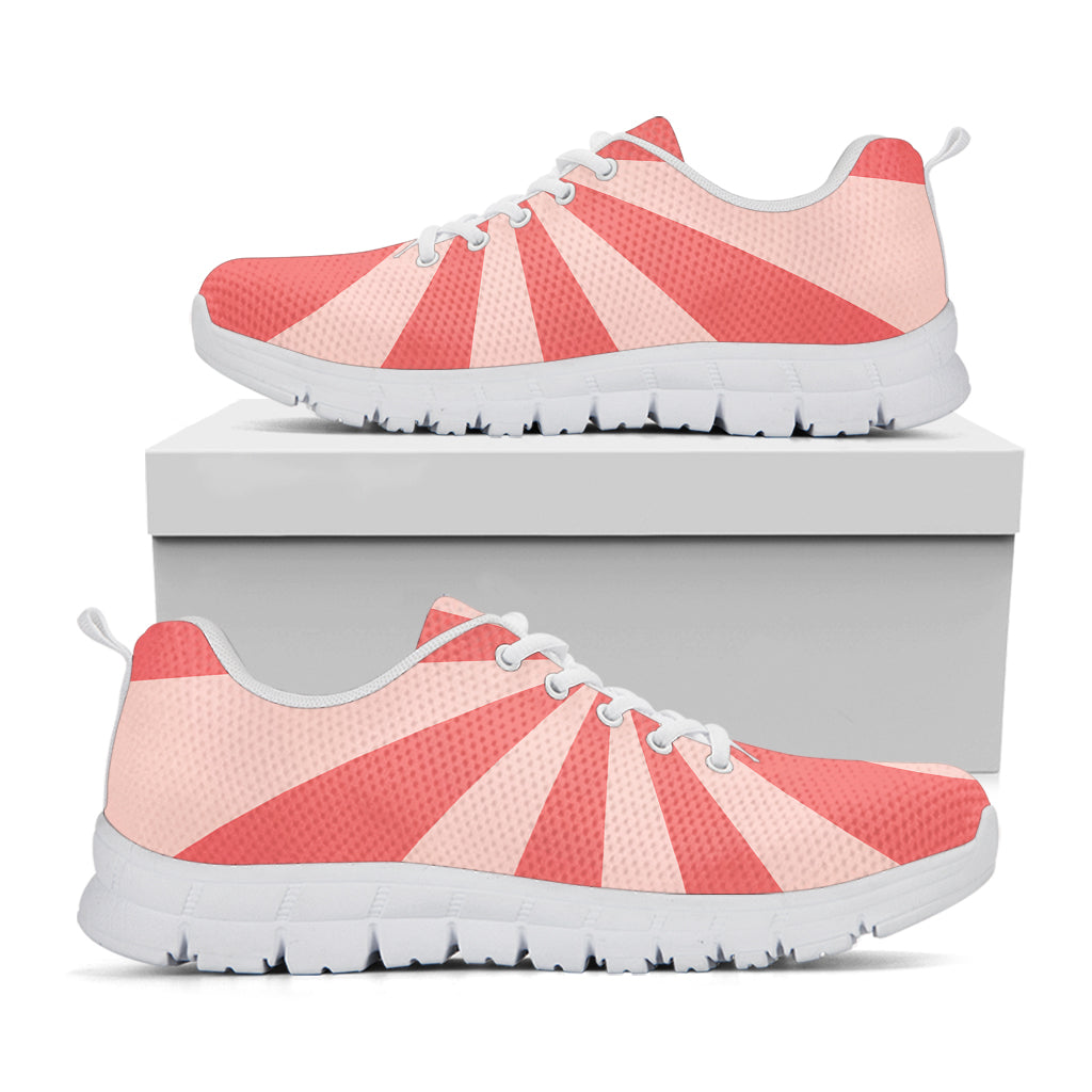 Pink Radial Rays Print White Sneakers