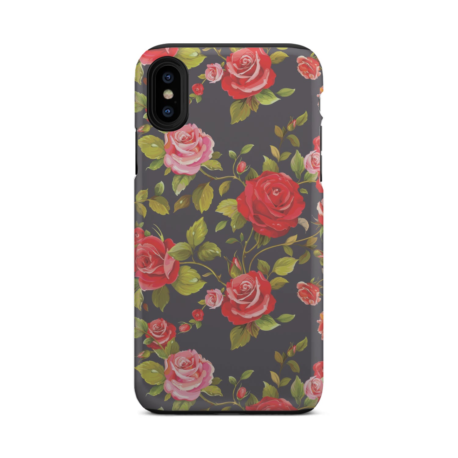 Pink Red Rose Floral Pattern Print Tough Phone Case