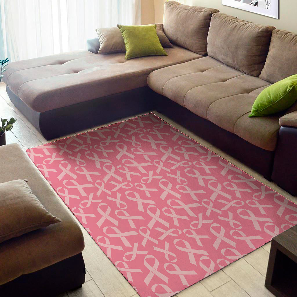 Pink Ribbon Breast Cancer Pattern Print Area Rug