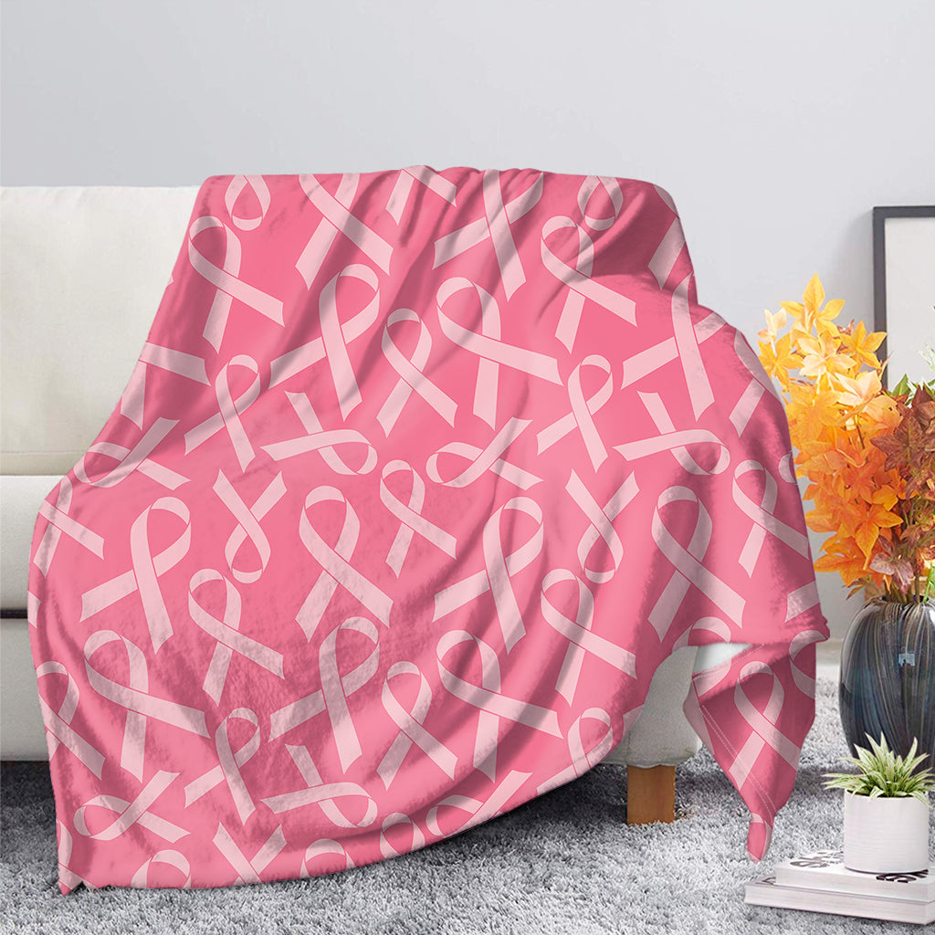 Pink Ribbon Breast Cancer Pattern Print Blanket