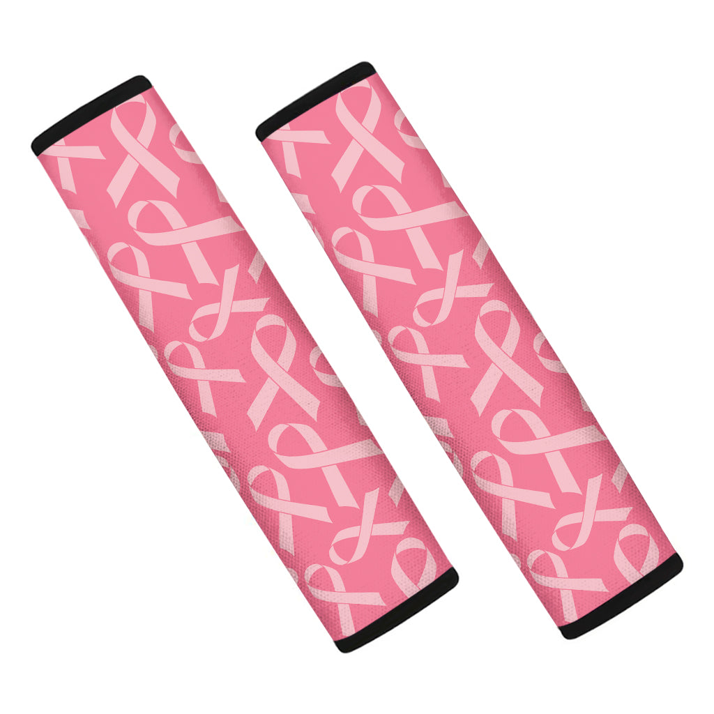 Pink Ribbon Breast Cancer Pattern Print Car Seat Belt Covers