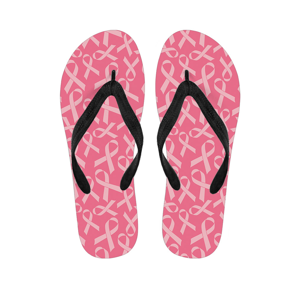 Pink Ribbon Breast Cancer Pattern Print Flip Flops