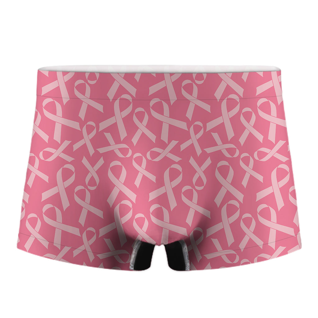 Pink Ribbon Breast Cancer Pattern Print Men's Boxer Briefs