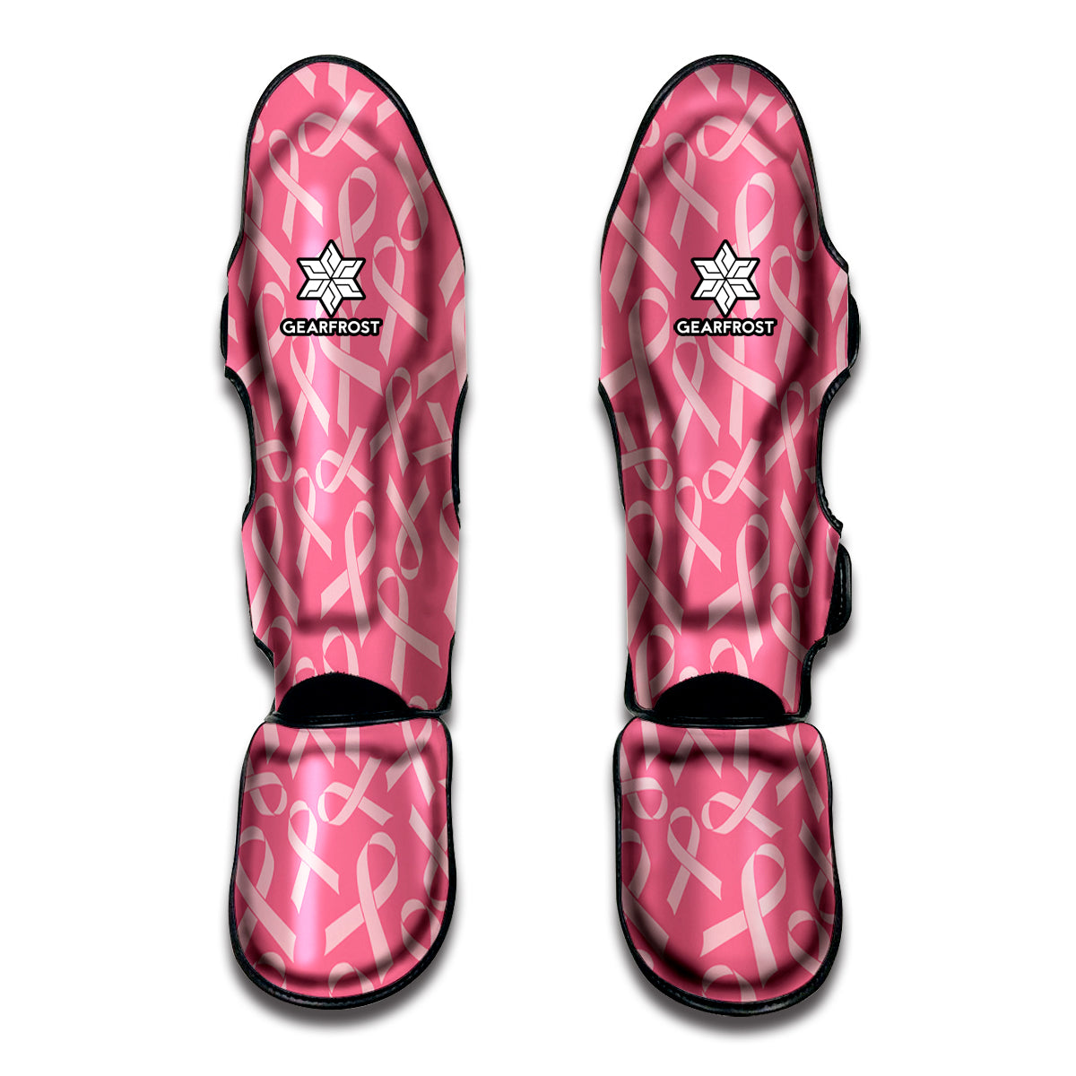 Pink Ribbon Breast Cancer Pattern Print Muay Thai Shin Guards