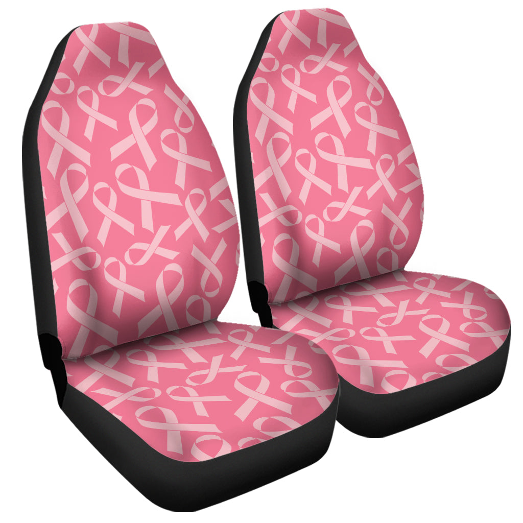 Pink Ribbon Breast Cancer Pattern Print Universal Fit Car Seat Covers