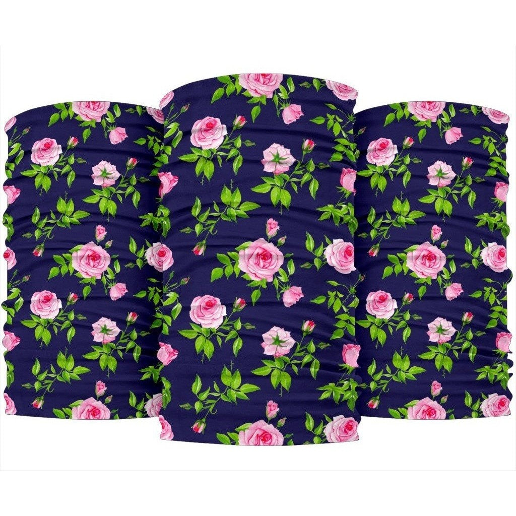 Pink Rose Floral Flower Pattern Print 3-Pack Bandanas