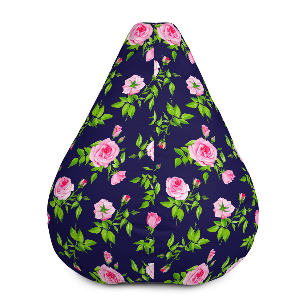 Pink Rose Floral Flower Pattern Print Bean Bag Cover