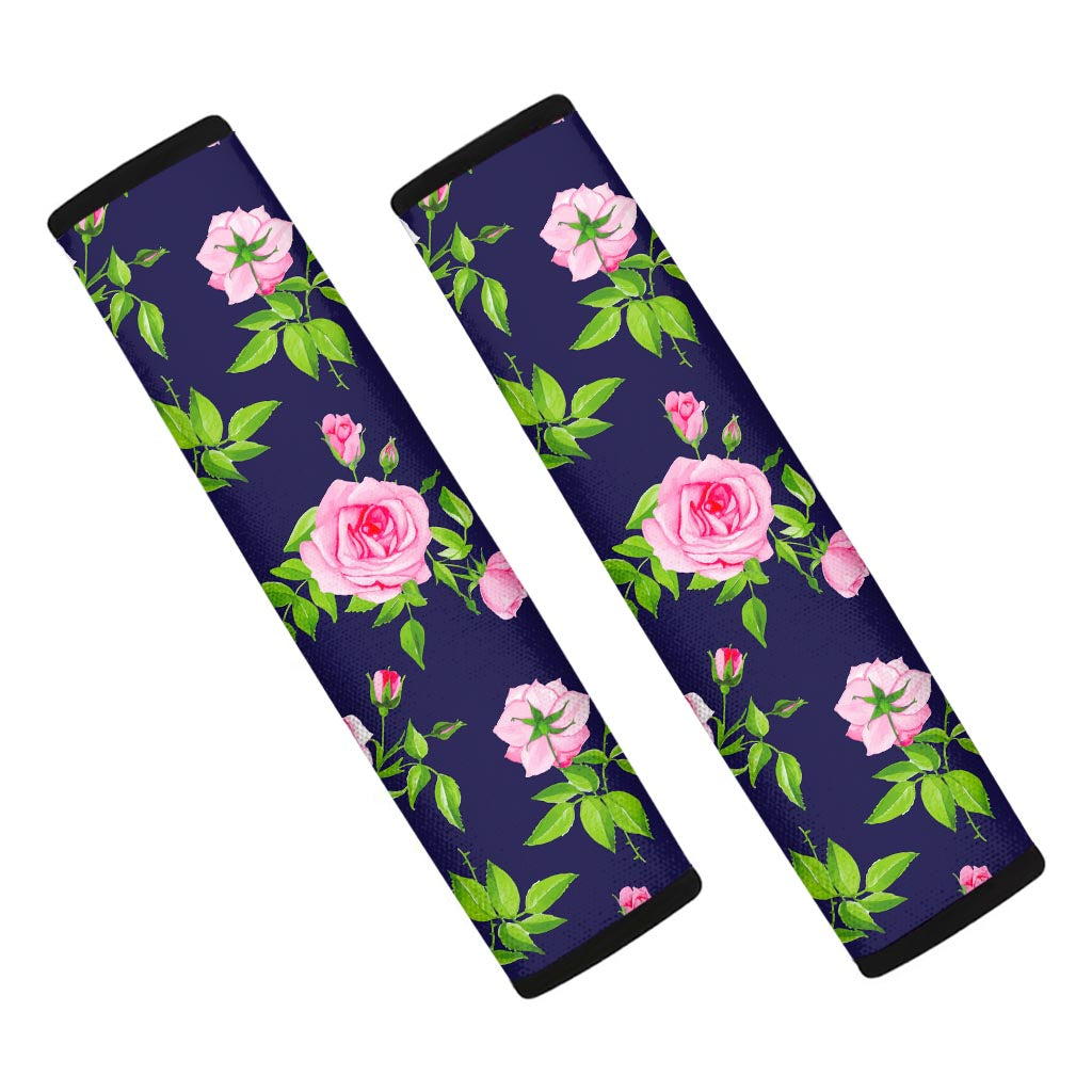 Pink Rose Floral Flower Pattern Print Car Seat Belt Covers