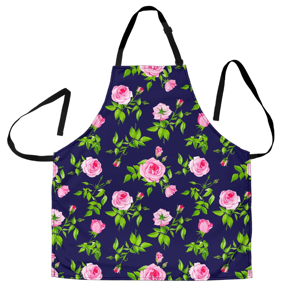 Pink Rose Floral Flower Pattern Print Men's Apron