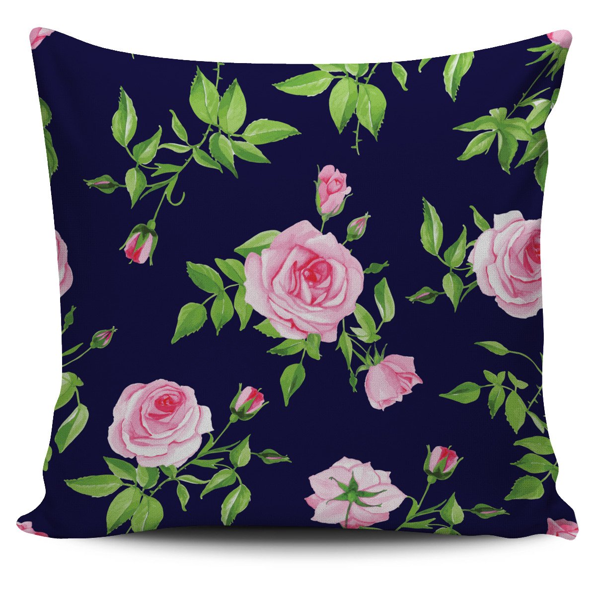 Pink Rose Floral Flower Pattern Print Pillow Cover