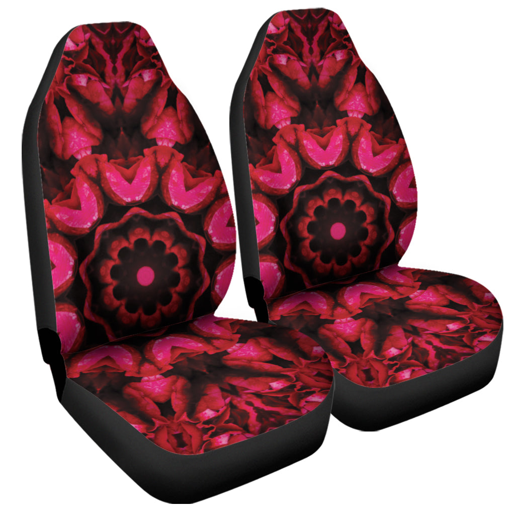 Pink Rose Kaleidoscope Print Universal Fit Car Seat Covers