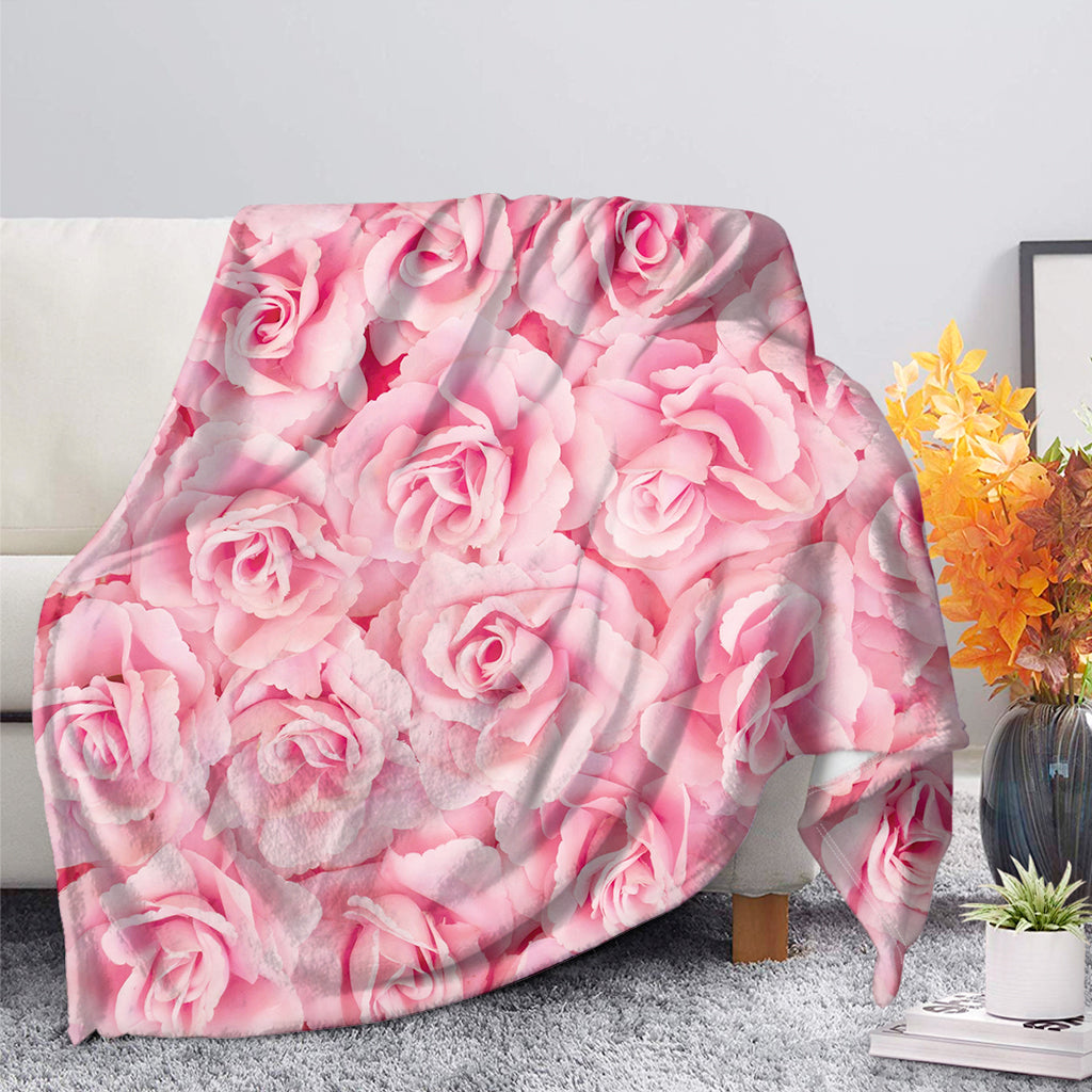 Pink Rose Print Blanket