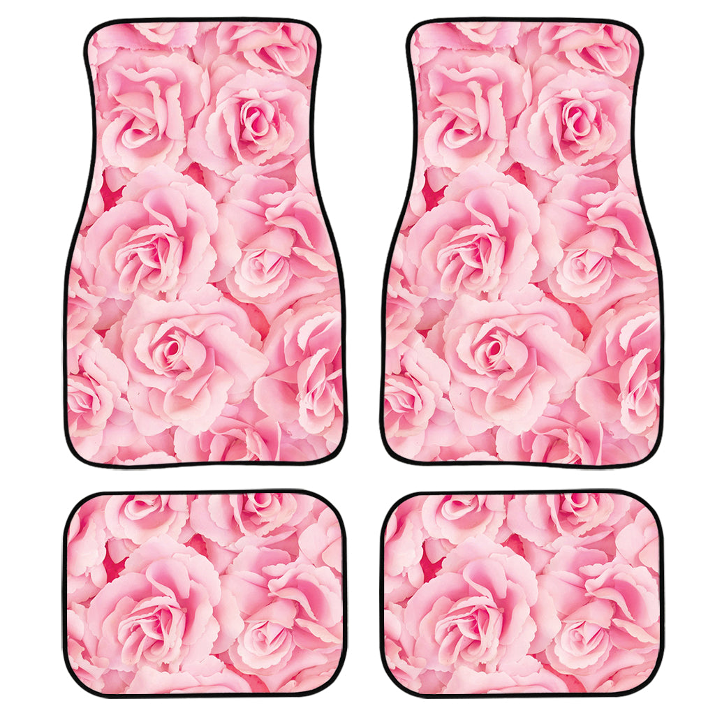 Pink Rose Print Front and Back Car Floor Mats