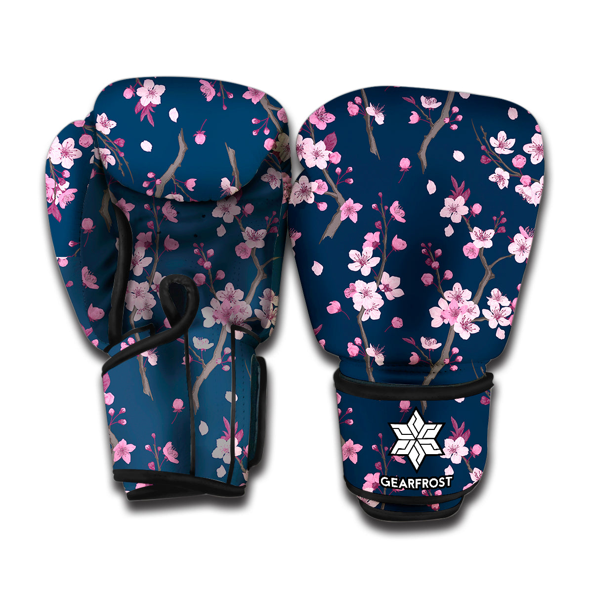 Pink Sakura Cherry Blossom Pattern Print Boxing Gloves